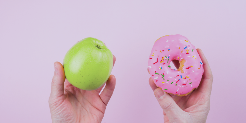Apple and donut