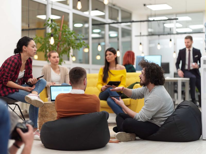 Group at work sitting