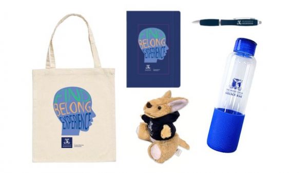 Prizes for Student Ambassadors - bag, pen, bottle, kangaroo, notebook