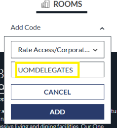 Screenshot of access code