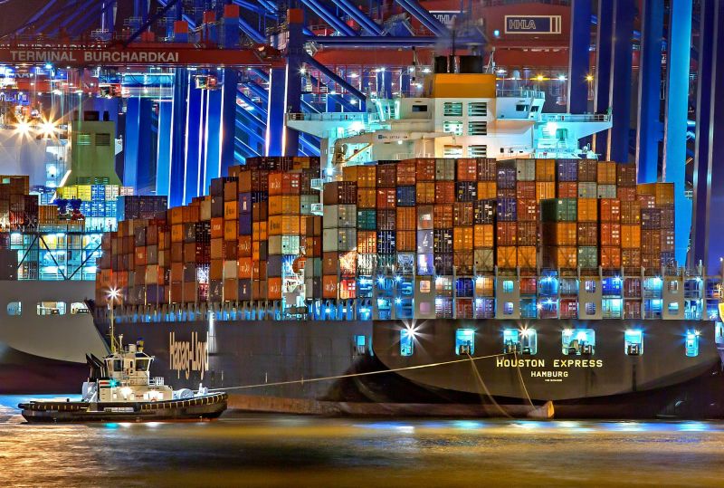 Cargo boat on sea