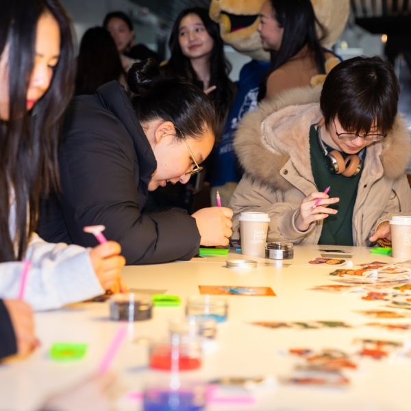 Students with dot arts at a Student Brunch