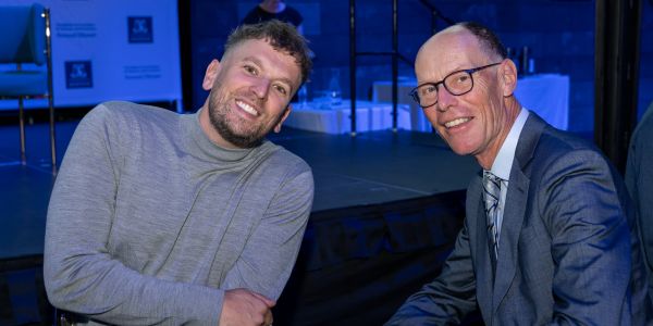 Dylan Alcott AO and Professor Paul Kofman, Dean FBE
