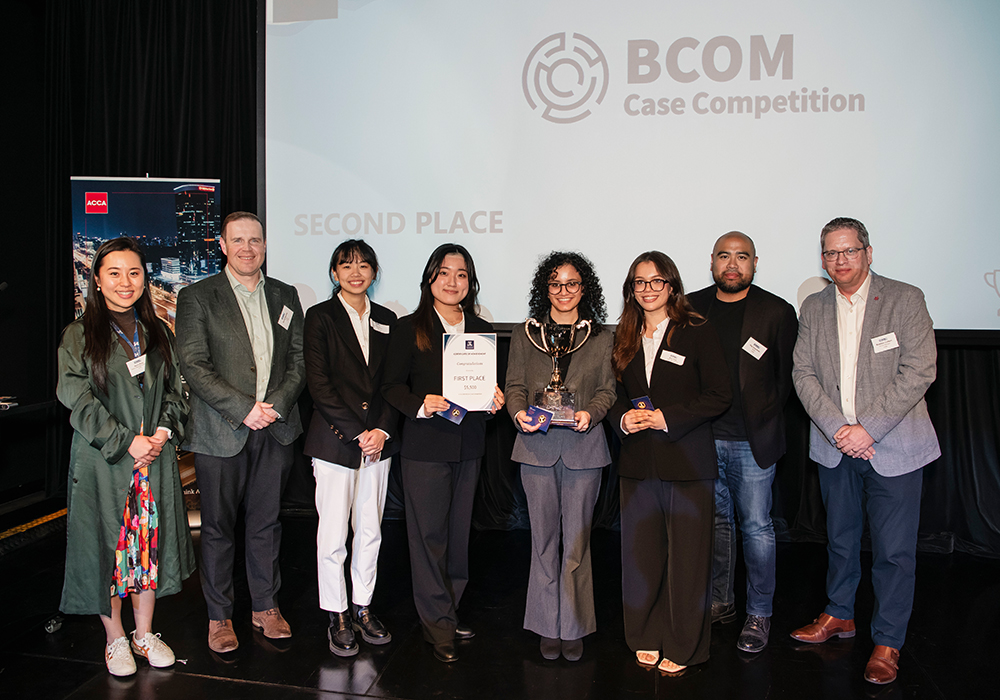 Winning team with judges