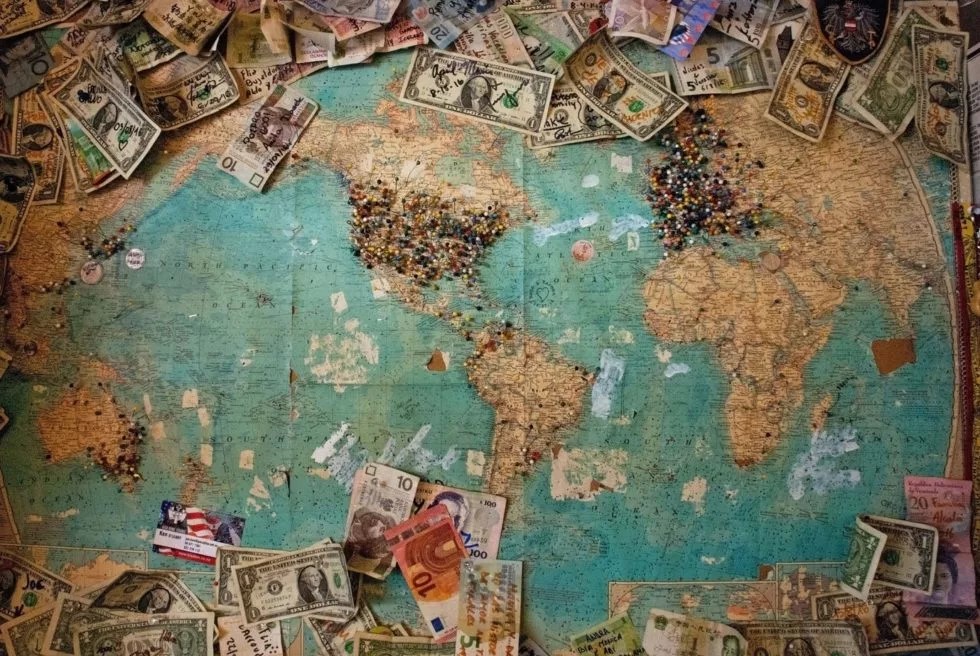 A picture showing a map of the world