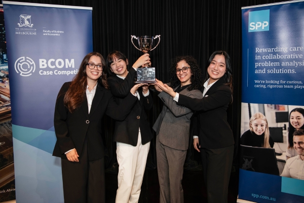 Students with trophy