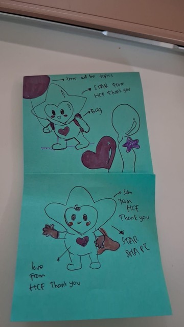 A sketch showing the planning stages of OLI the mascot