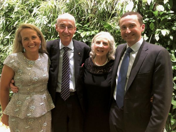 David with his wife and children (absent: James Crawford); L-R: Anna McCallum, David Crawford, Maureen Crawford and Andrew Crawford  