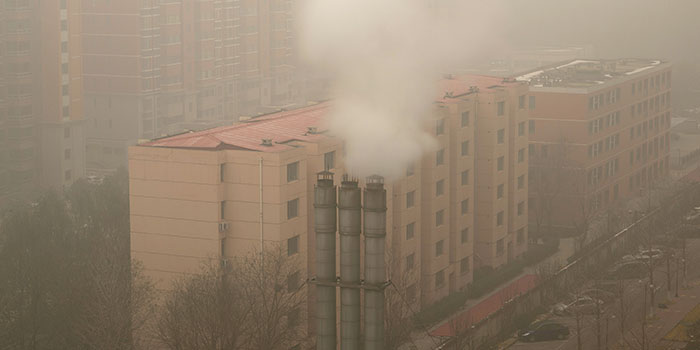 Pollution haze over Beijing